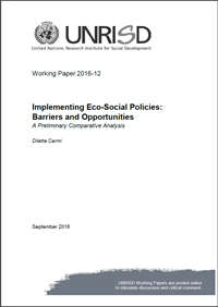 Implementing Eco-Social Policies: Barriers and Opportunities—A Preliminary Comparative Analysis